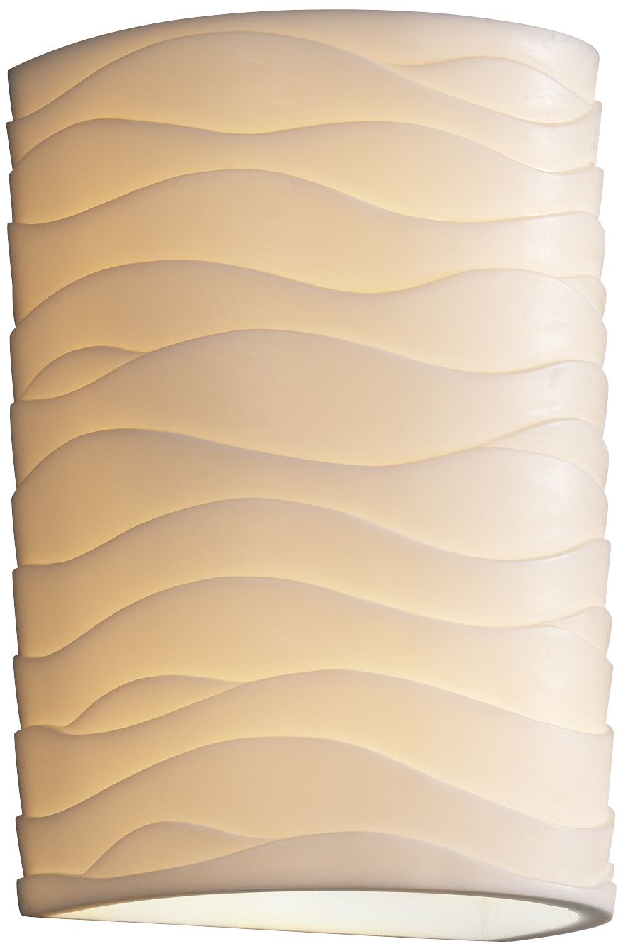 Porcelina Wave 12 1/2"H Large Cylinder Outdoor Wall Light