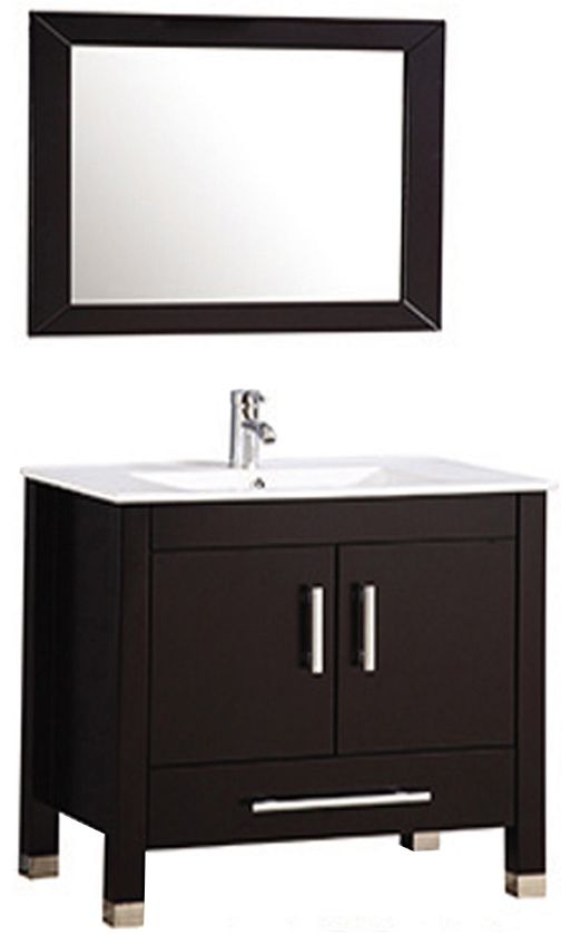 Monaco 36" Espresso 2Door Bathroom Vanity and Mirror Set 8R694