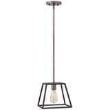 Hinkley Fulton 10&quot; Wide Tapered Cage Aged Zinc Finish Mini Pendant