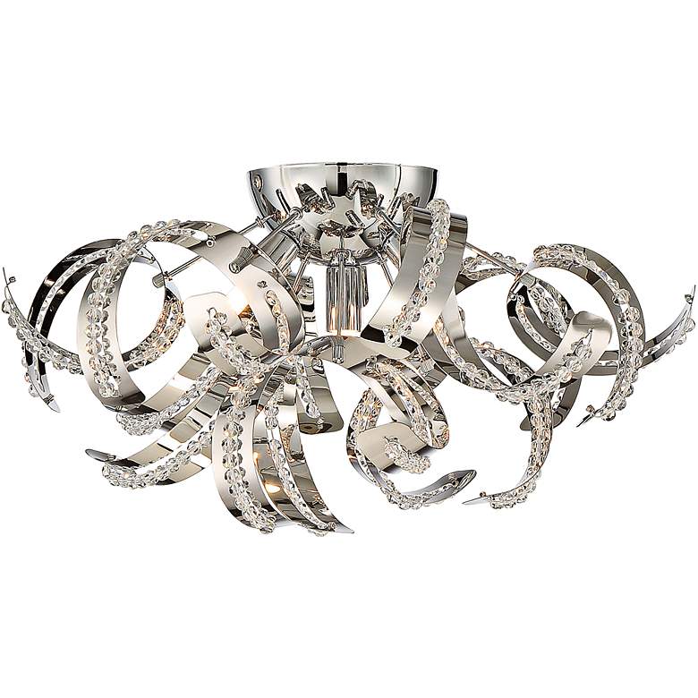 Image 2 Quoizel Ribbons 18 1/2" Wide Crystal Chrome Ceiling Light