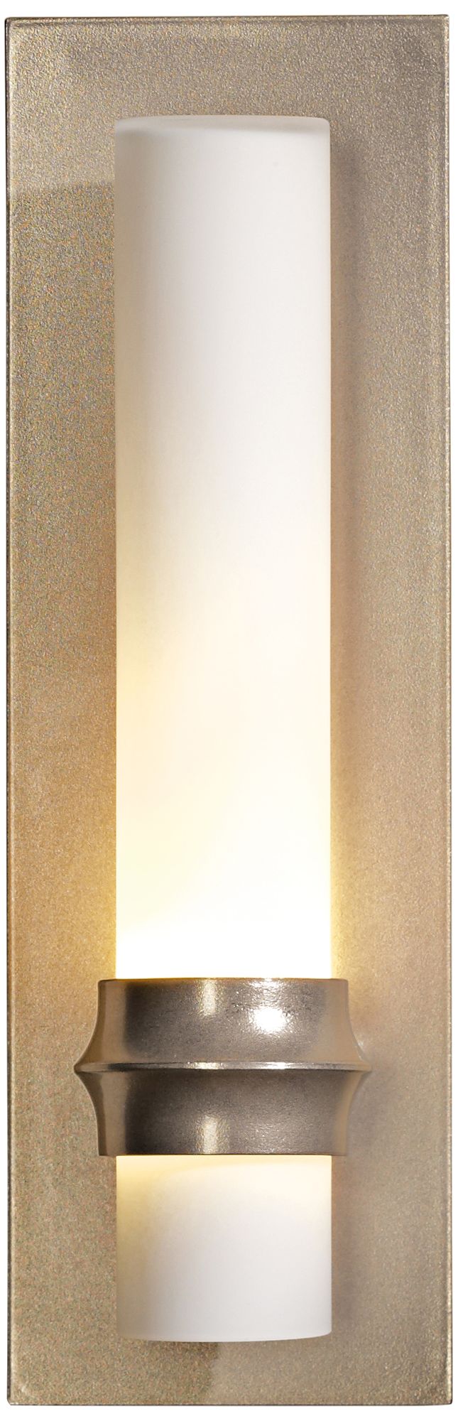 Hubbardton Forge Rook Gold 14"H Opal Glass Wall Sconce