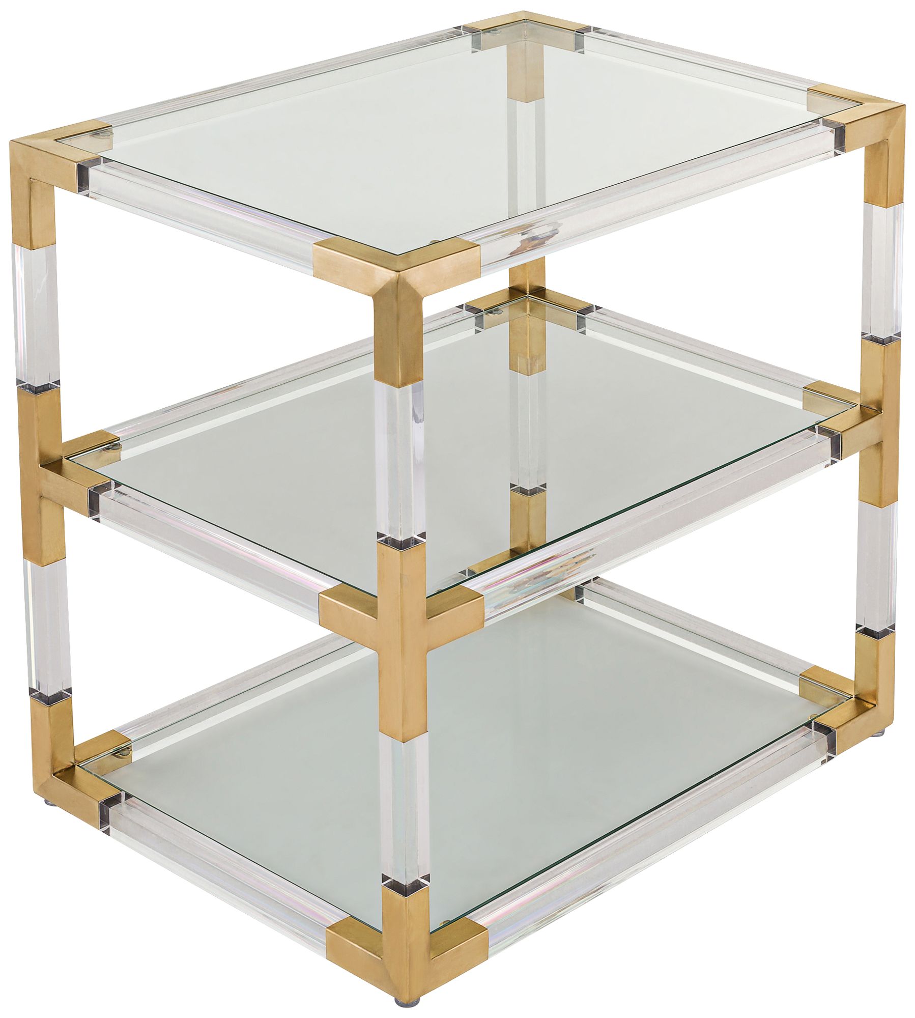 Louisa 28" Wide Glass and Clear Acrylic Luxe End Table