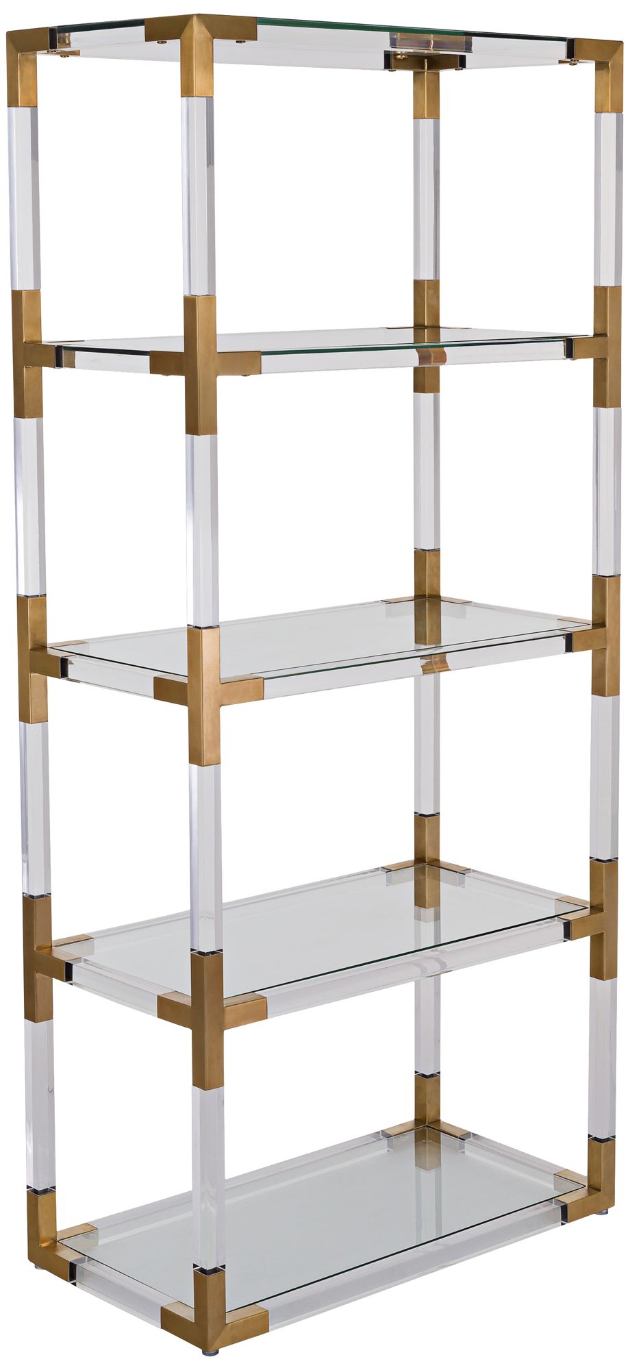 Hayley 63" High Glass Shelf Modern Bookcase