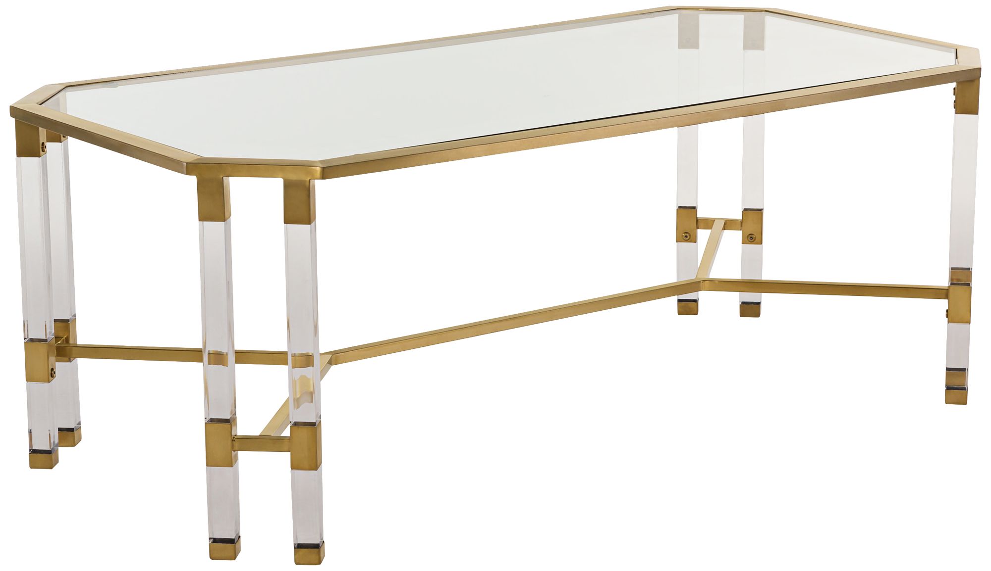 Chandon 48" Wide Clear Glass Luxe Coffee Table