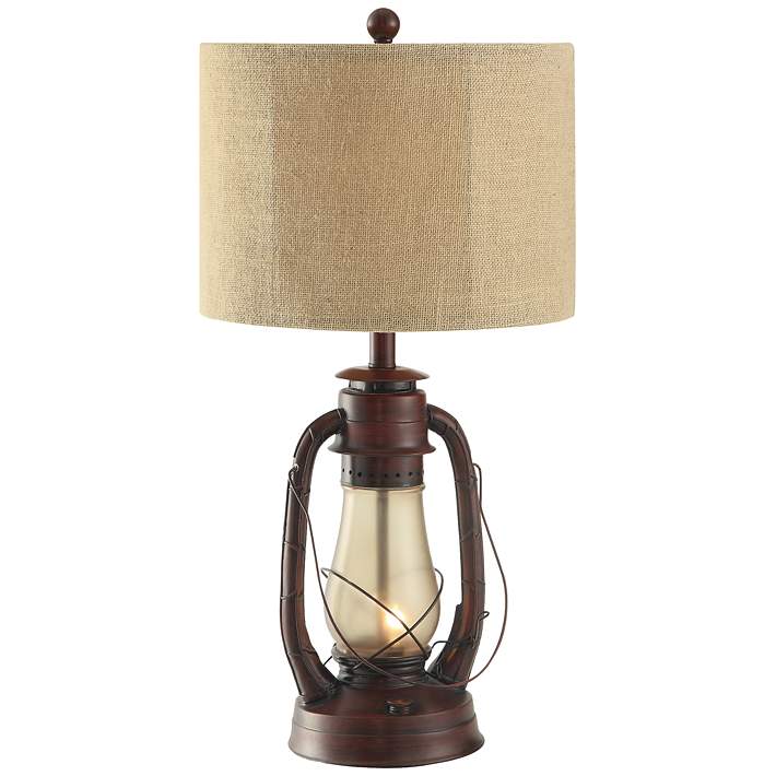 Crestview Rustic Red Lantern Table Lamp, Crestview Collection Oil Lantern Table Lamp