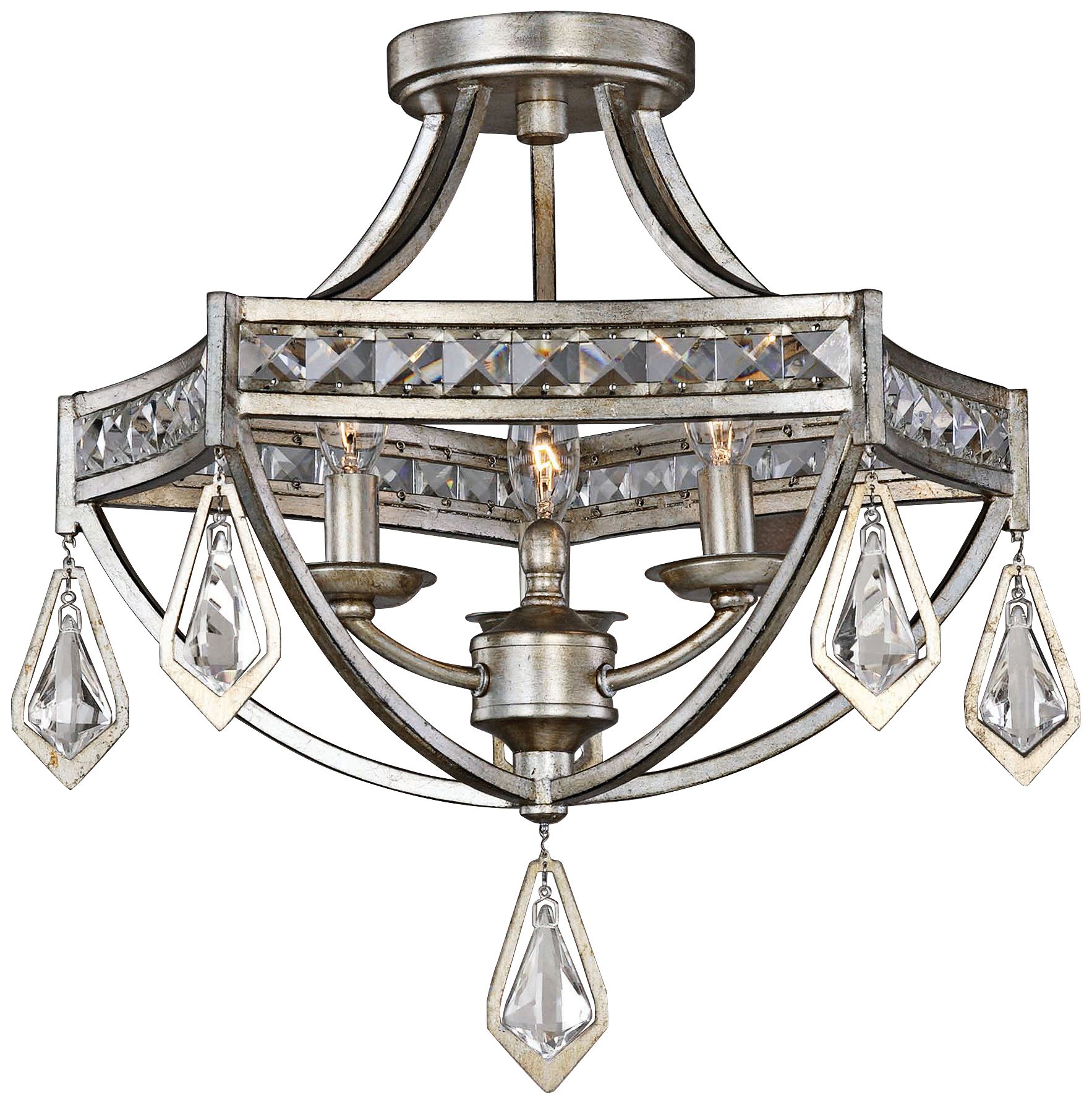 Uttermost Tamworth 19" Wide Champagne Leaf Ceiling Light 8V524