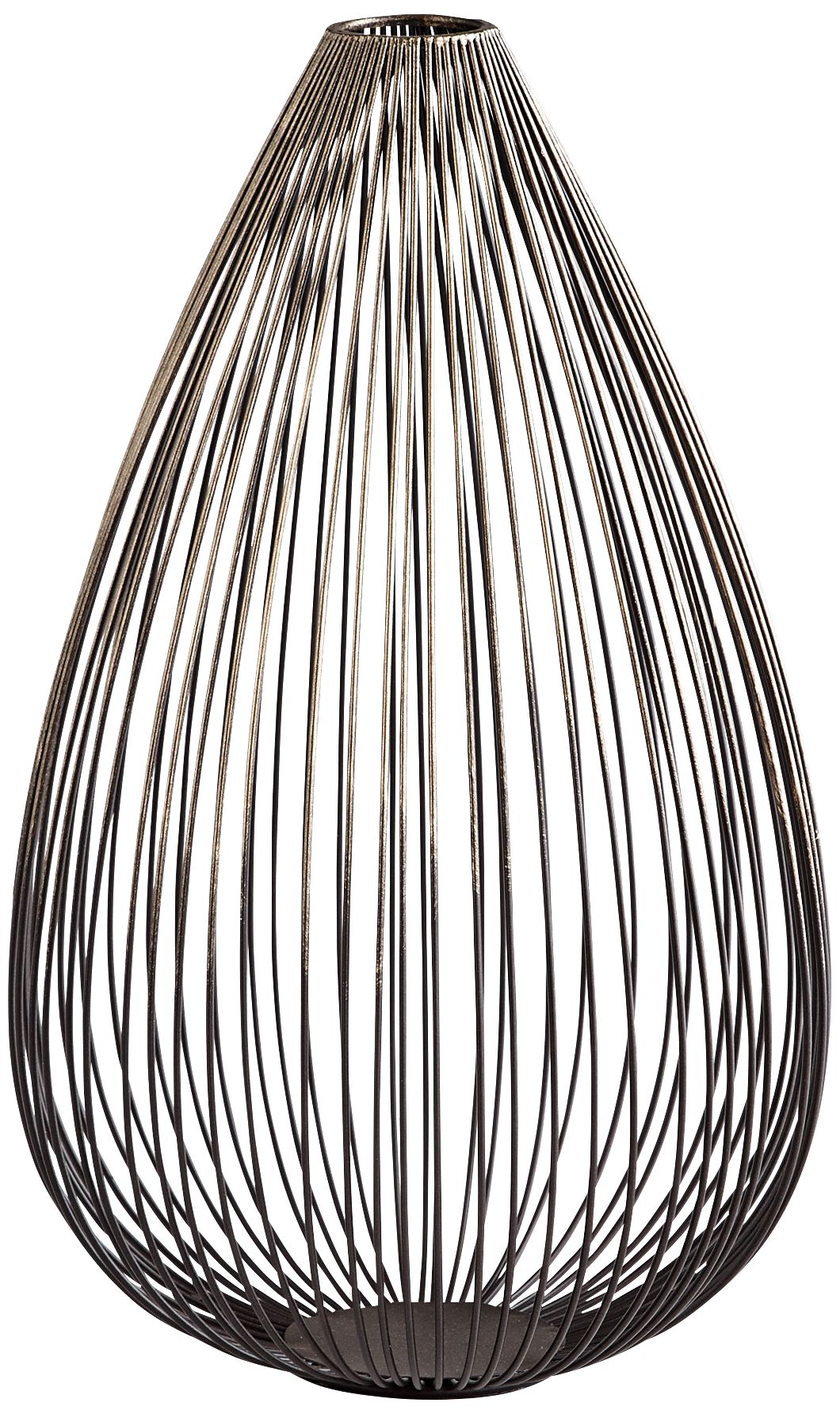 Pagoda 15" High Graphite Iron Modern Wire Vase