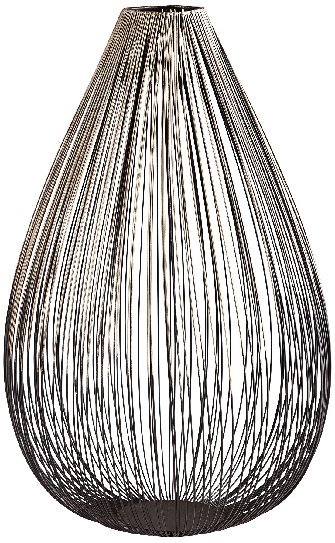 Pagoda 12" High Graphite Decorative Wire Vase