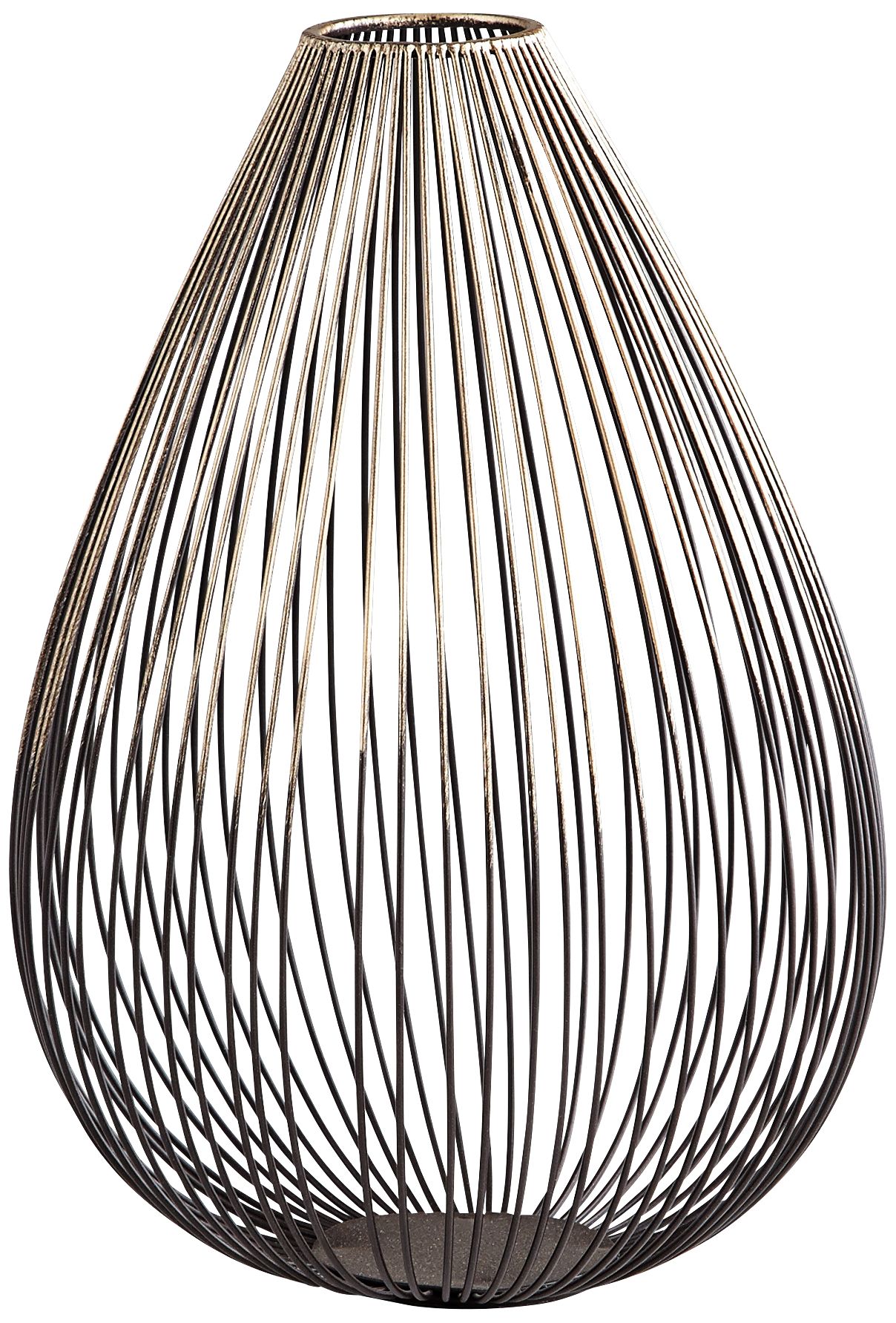 Pagoda Graphite Iron 10 1/2" High Modern Wire Vase