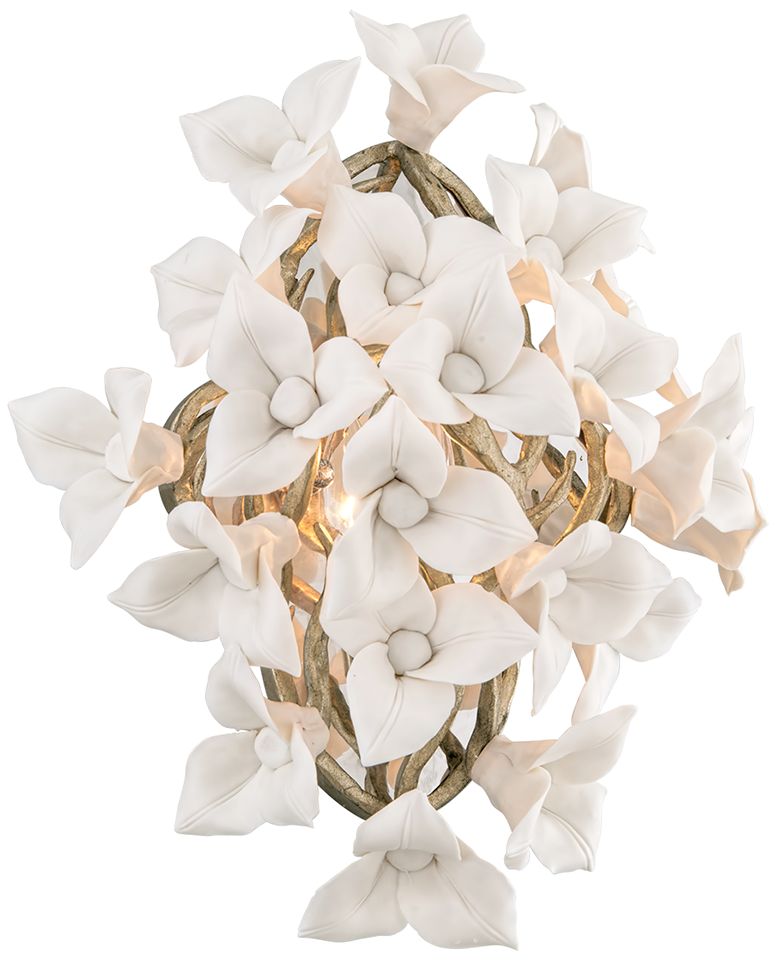 Corbett Lily 16" High Enchanted Silver Leaf Wall Sconce