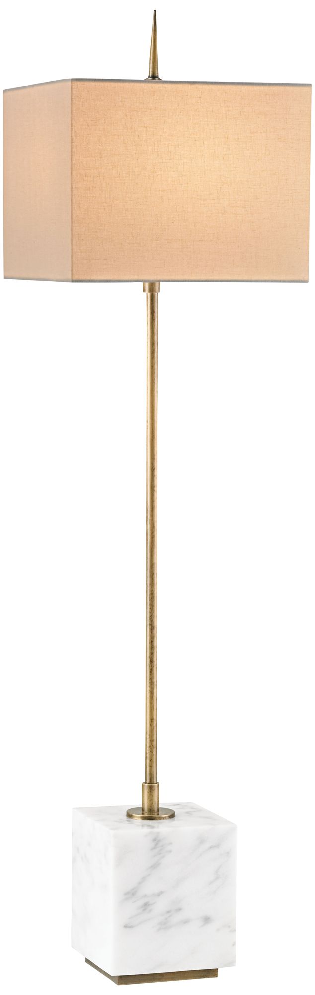 Currey and Company Thompson White Brass Console Table Lamp 8W410