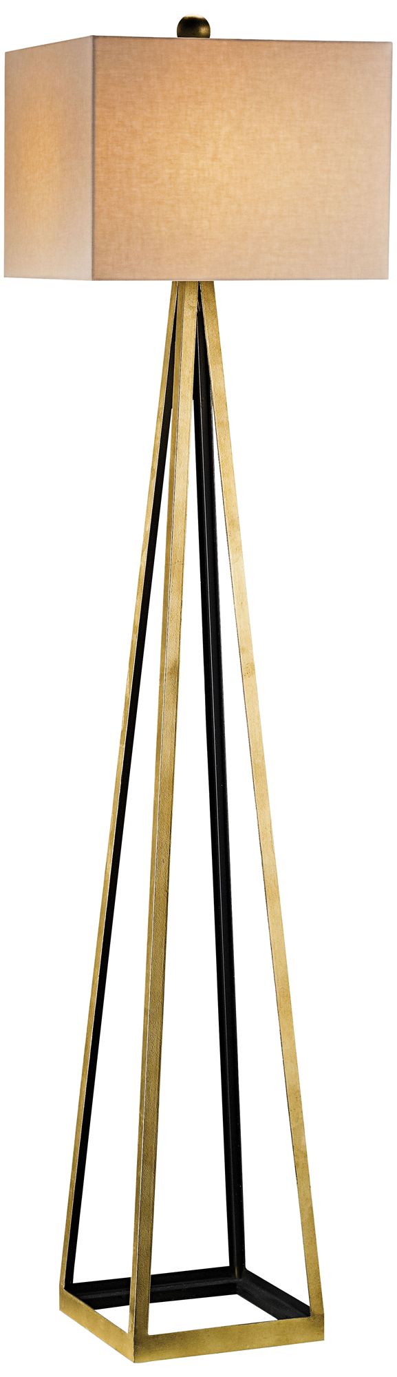 Currey and Company Bel Mondo Gold Black Floor Lamp
