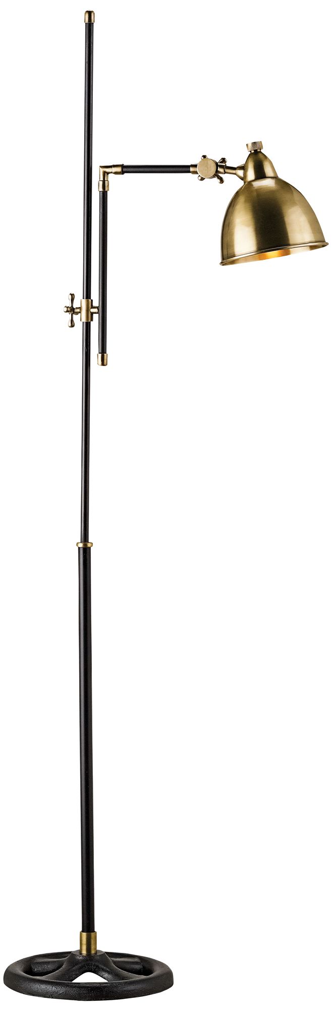Currey and Company Drayton Brass Adjustable Floor Lamp