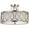 Crystorama Graham 15" Wide Antique Silver Ceiling Light