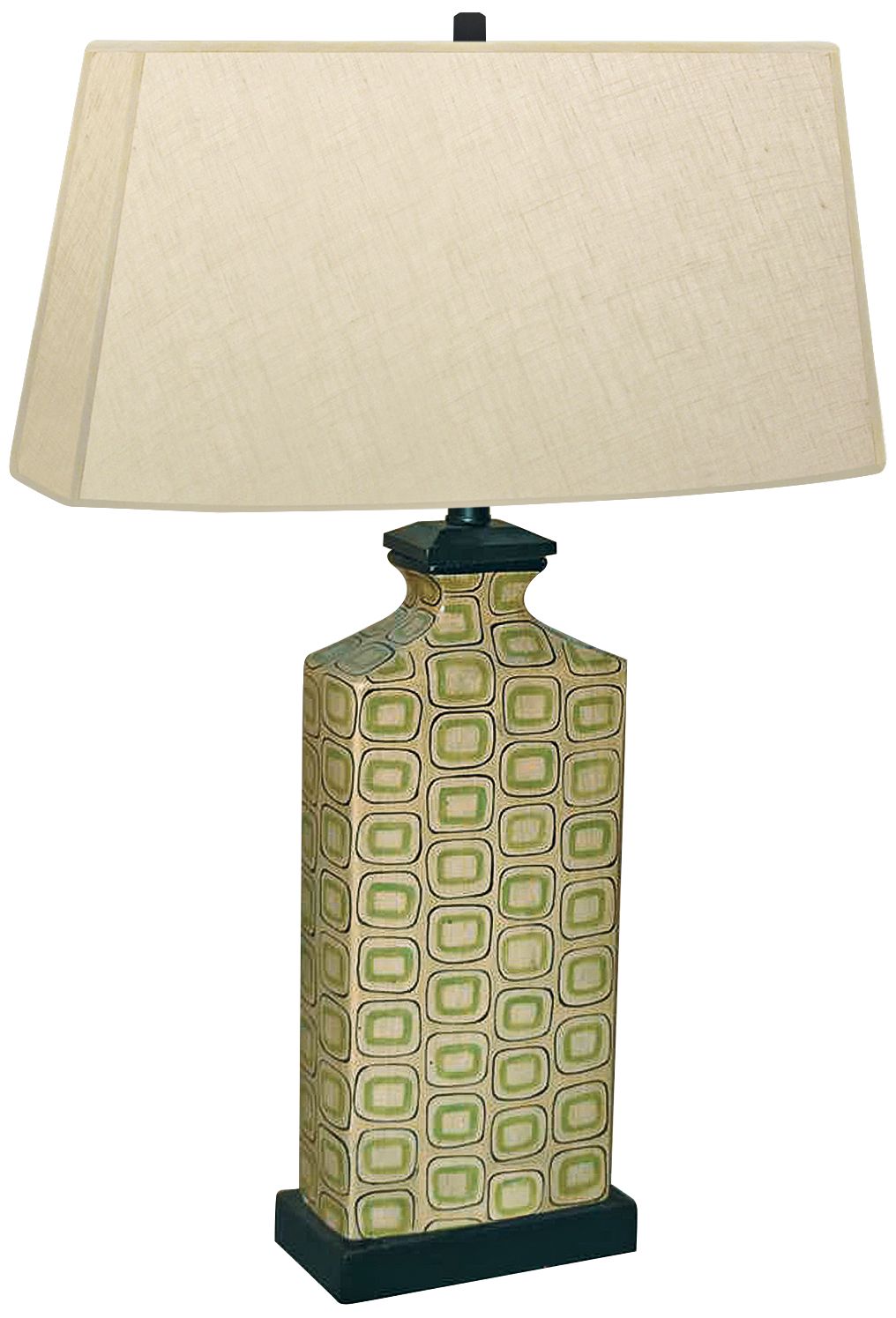 Rectangular Honesty Hand-Painted Porcelain Table Lamp