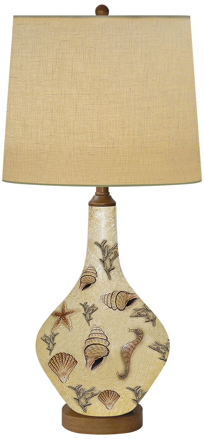Morning Light Hand-Painted 3D Raised Porcelain Table Lamp