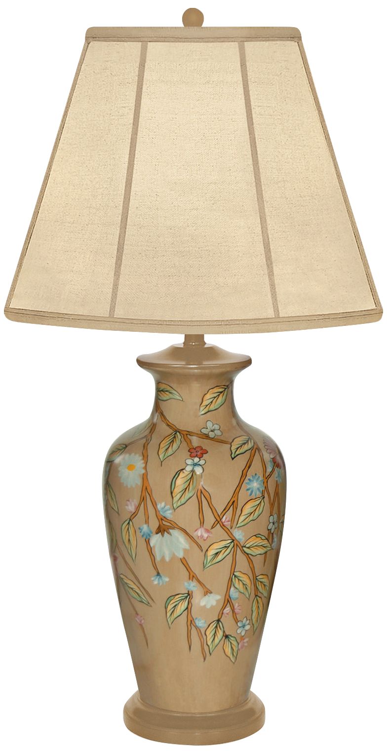 Trailing Vine With Flower Hand-Painted Porcelain Table Lamp