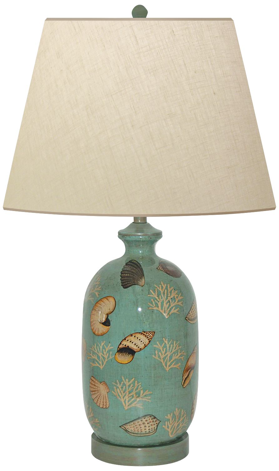Seafoam Shell Hand-Painted Porcelain Table Lamp