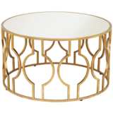 Fara 35 1/2&quot; Wide Gold Leaf Round Coffee Table