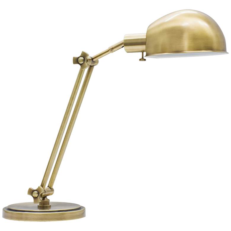 Image 2 House of Troy Addison Adjustable Antique Brass Desk Lamp