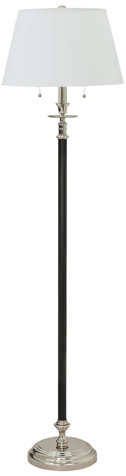House of Troy Bennington Nickel 2-Light Black Floor Lamp