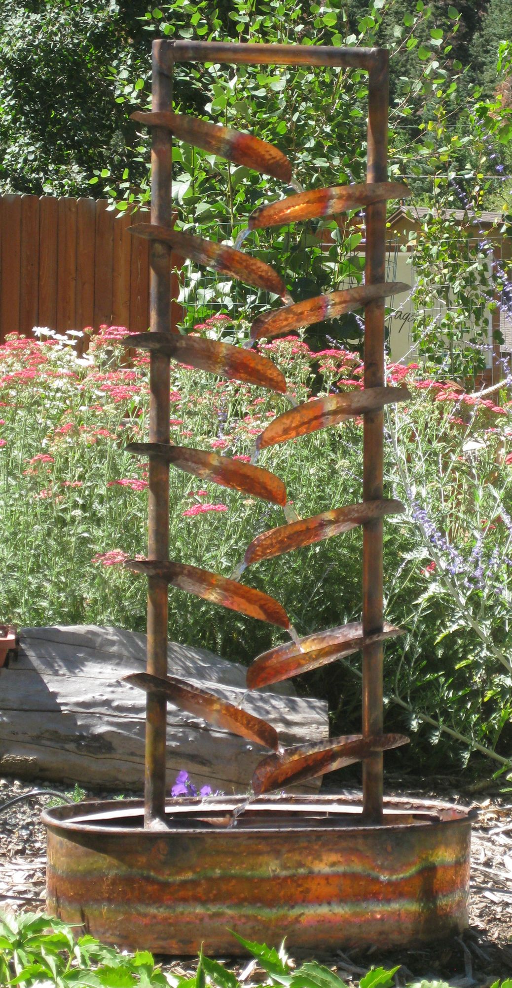 Water Trellis 48" Handcrafted Copper Garden Fountain