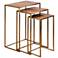Copres 18" Wide Gold Leaf Iron 3-Piece Nesting Table Set
