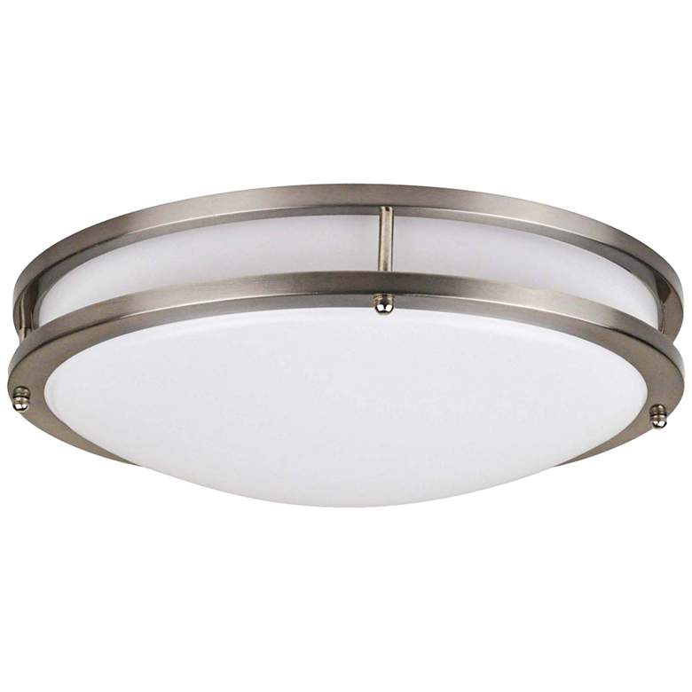 Image 2 Effie 12" Wide Nickel Round LED Ceiling Light