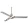 44" Plaza DC Brushed Nickel Damp Rated Ceiling Fan
