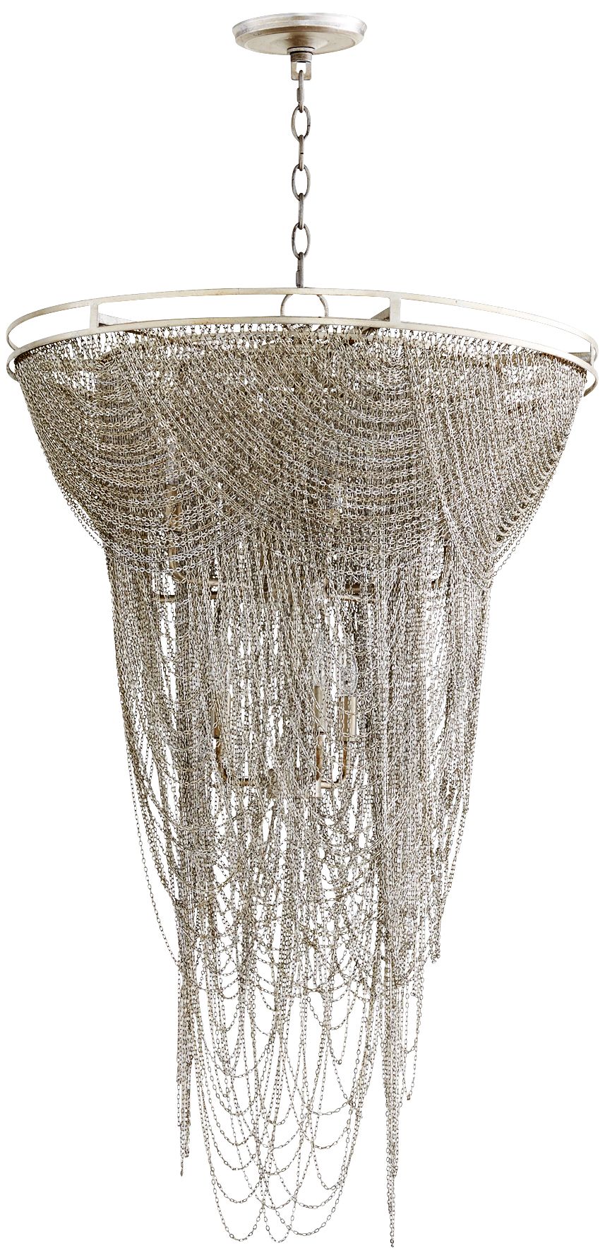 Ithaca 26"W Hanging Moss Aged Silver Iron Pendant Light