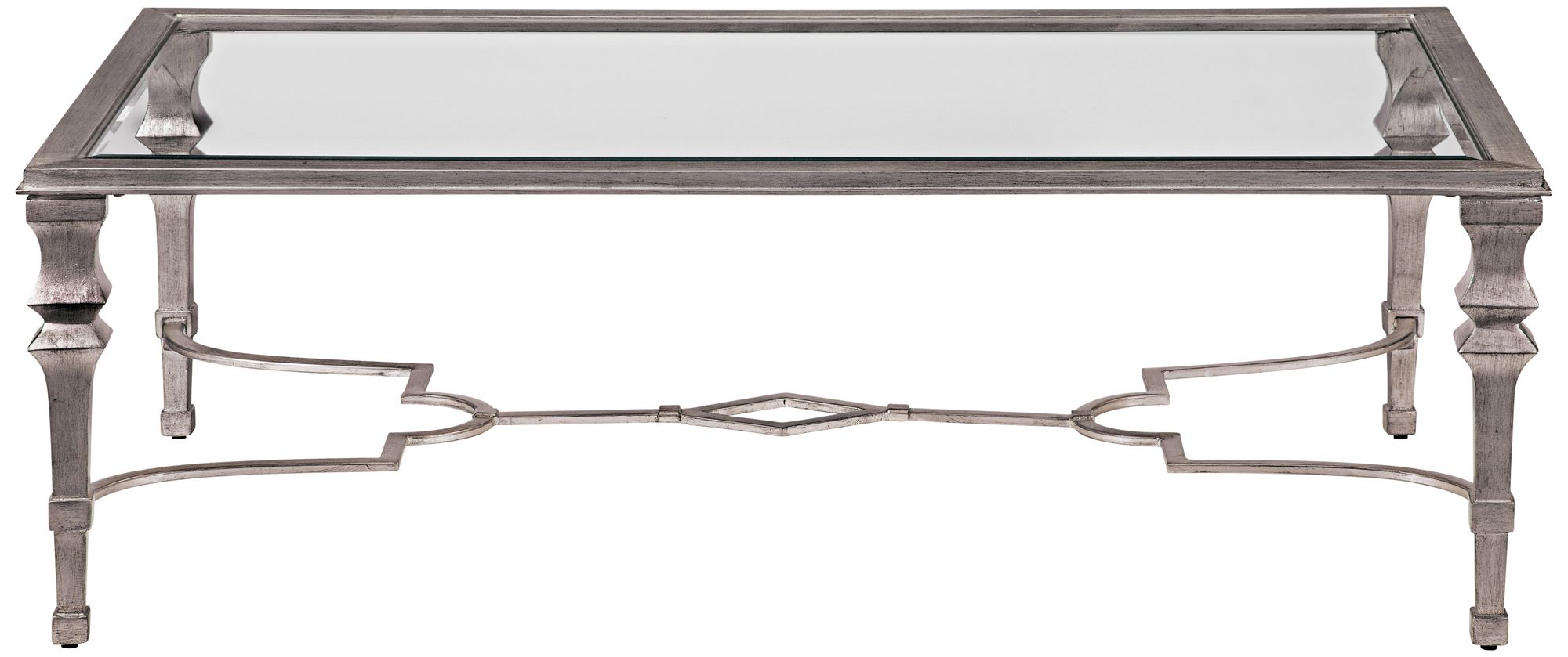 Sylvia 50" Wide Silver Leaf Rectangle Cocktail Table