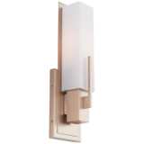 Midtown 15&quot; High White Glass Burnished Brass Wall Sconce