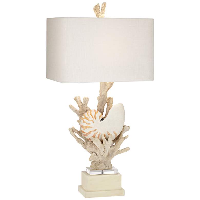Nautilus Shell and White Coral Table Lamp by Kathy Ireland