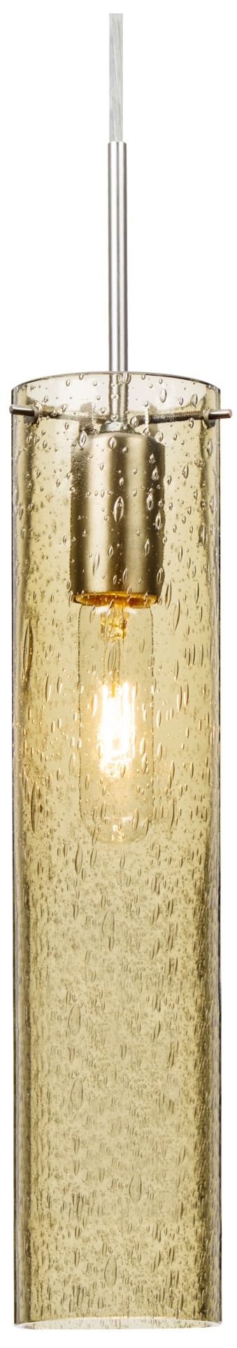 Besa Juni 16 3 1/2"W Gold Glass Satin Nickel Mini Pendant
