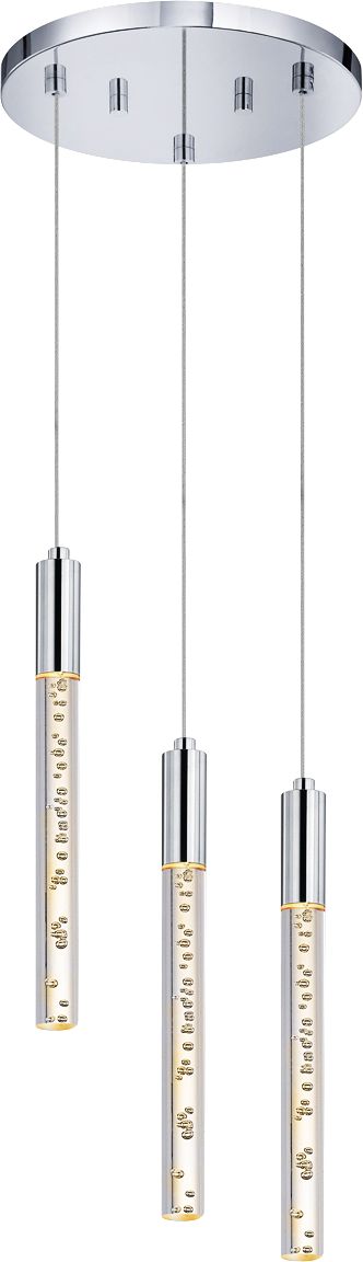 Champagne Wands 7" Wide Chrome LED Multi Light Pendant