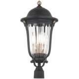 Peale Street 25&quot; High Sand Coal and Vermeil Gold Outdoor Post Light