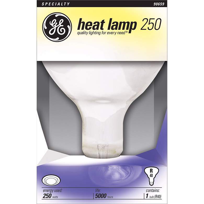 GE 250 watt R-40 Standard Base Heat Lamp Bulb