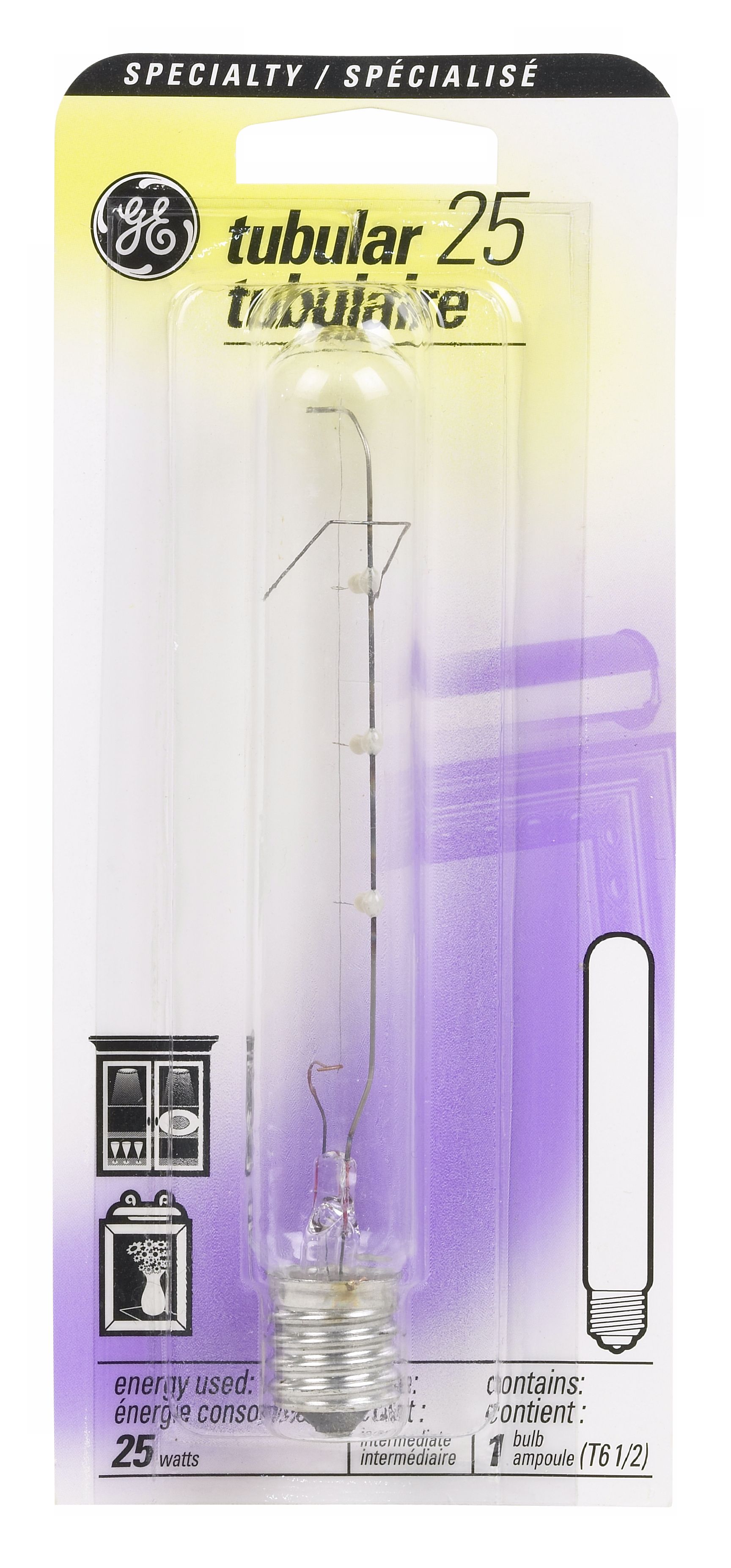 GE 25 Watt T6 Tubular Light Bulb