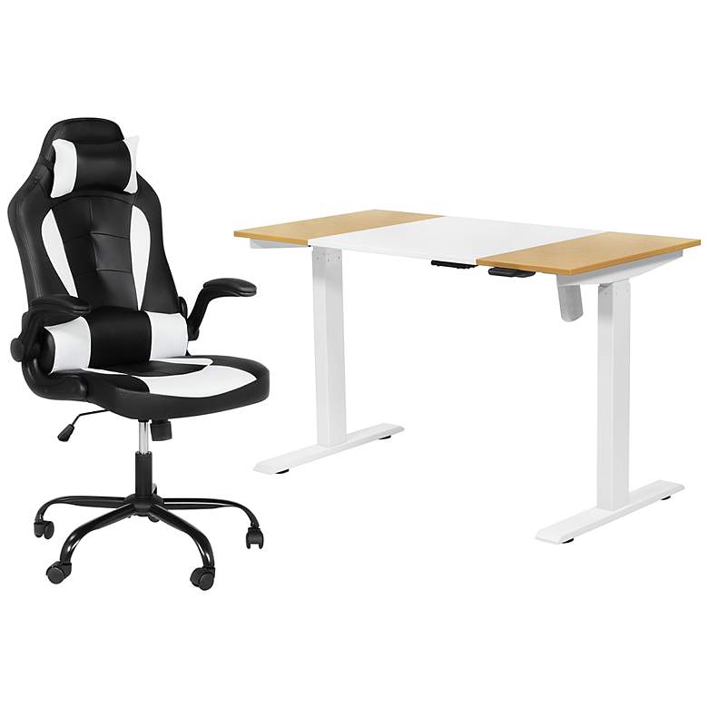 Image 1 Wahbash Black and White 2-Piece Office Table Set