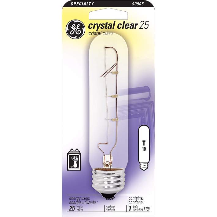 5-Pack GE 45144-5 25-Watt Crystal Clear Tubular T10 Light Bulb 