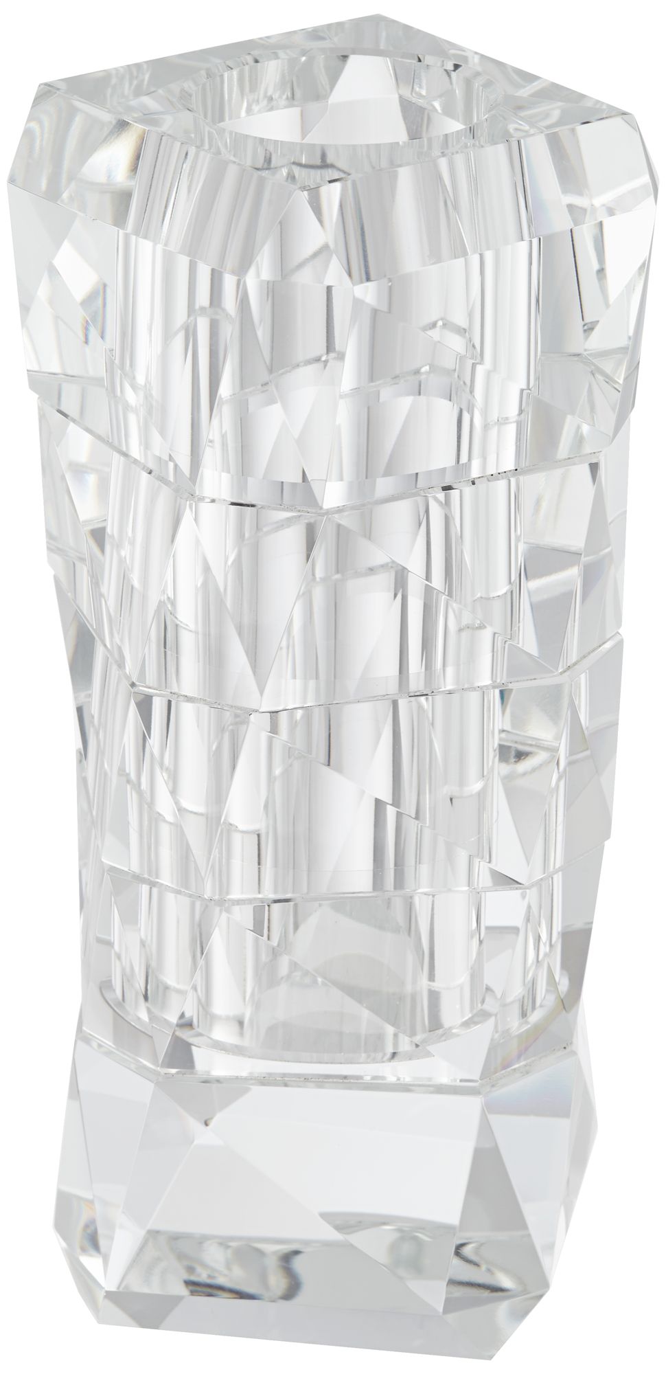 Helio 9 1/2" High Clear Glass Twisted Decorative Vase