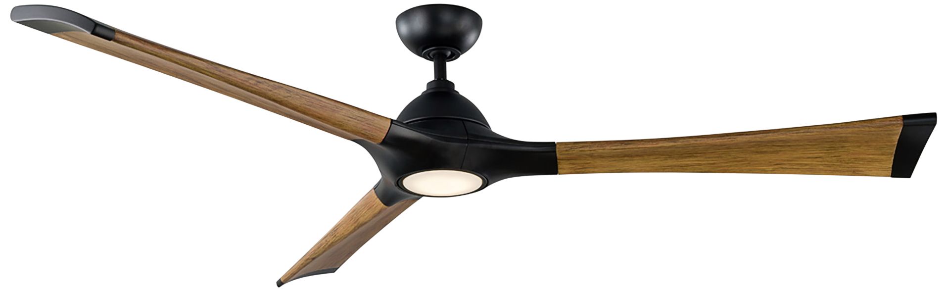 72" Modern Forms Woody Matte Black LED Wet Smart Ceiling Fan