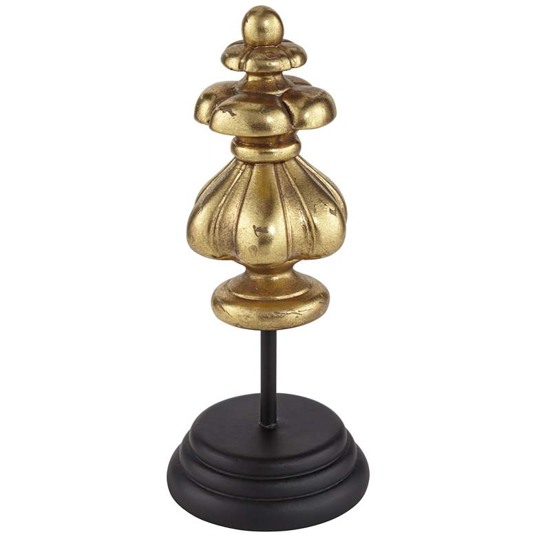 Charlotta 9 3/4&quot; High Matte Gold Finish Traditional Finial Statue