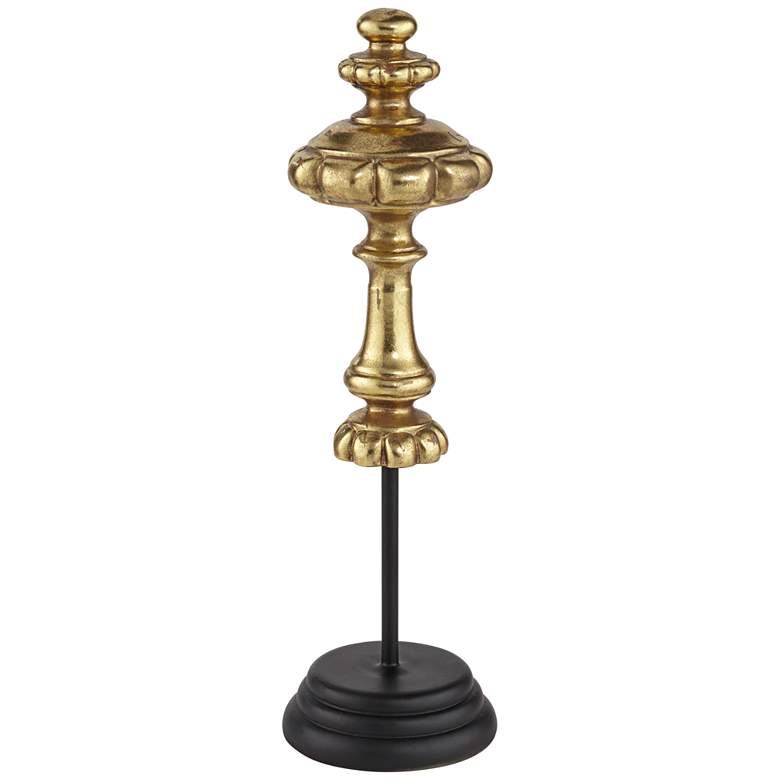 Charlotta 13 1/2&quot; High Matte Gold Finish Traditional Finial Statue