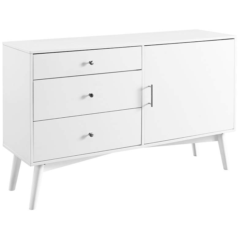 angelo:HOME 52&quot; Wide White 3-Drawer Wood TV Stand