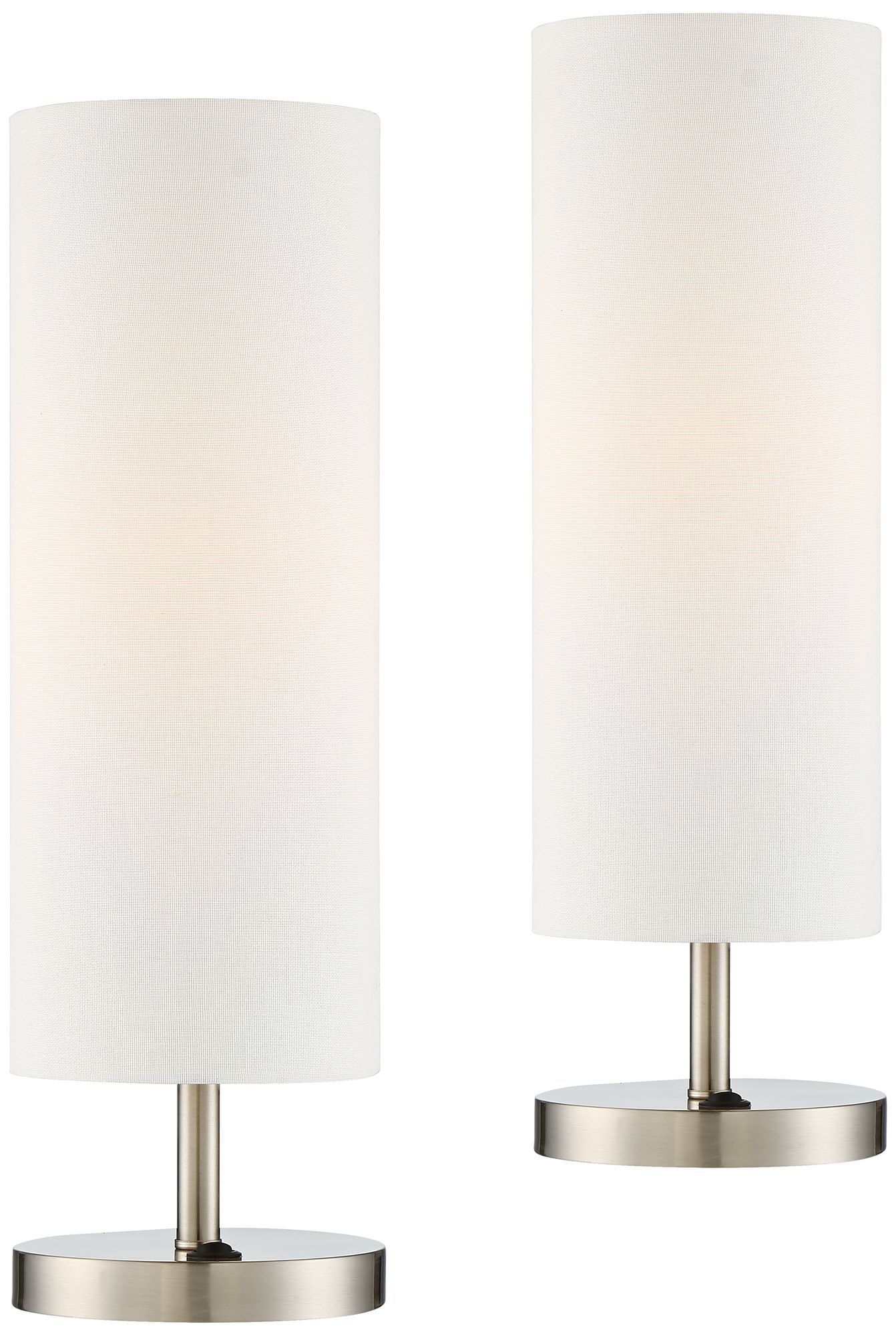 Heyburn Brushed Nickel Outlet USB Table Lamps Set of 2
