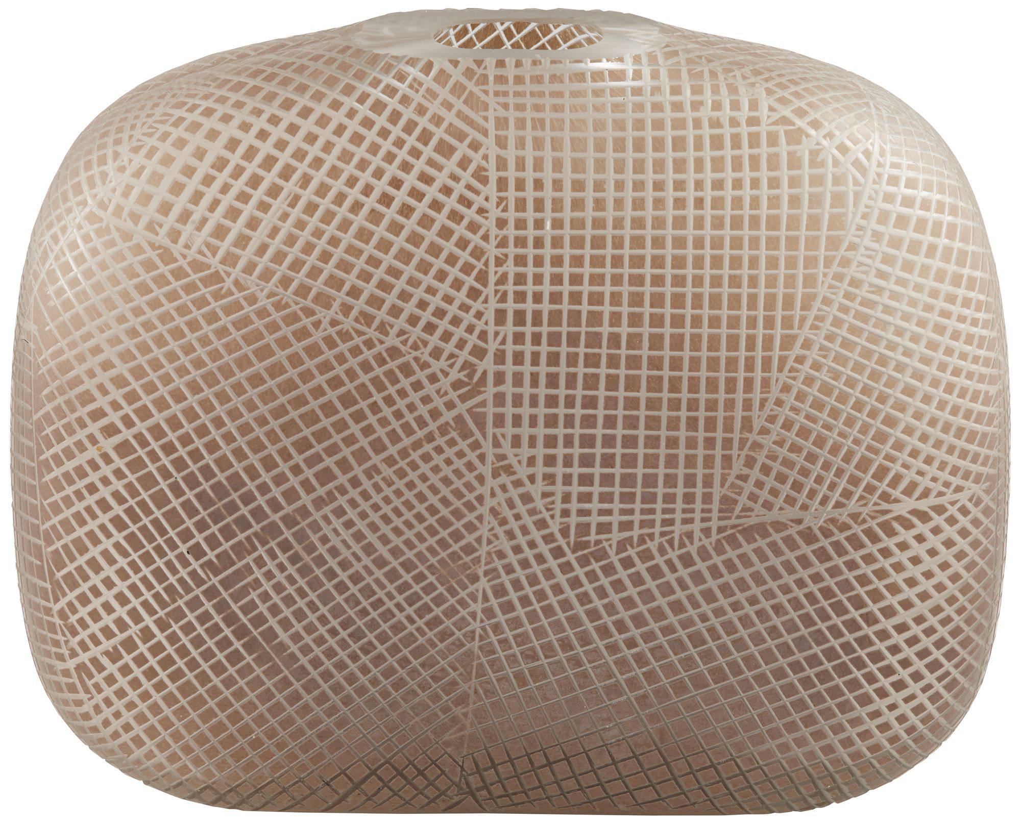 Hovea 11" Wide Matte Brown Cross Hatch Glass Vase