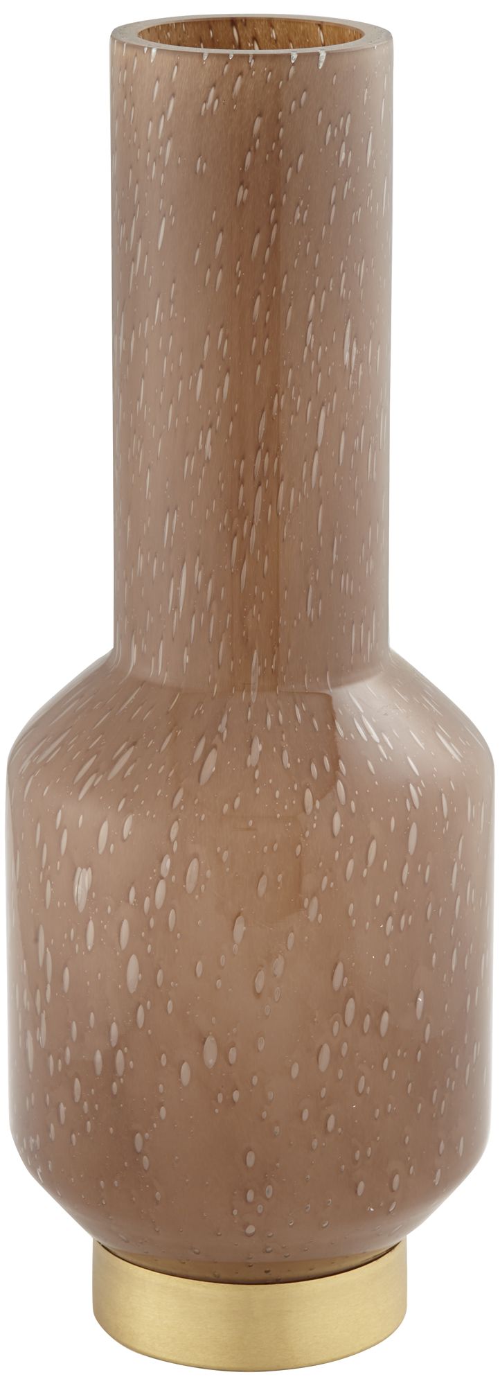 Aralu 16 1/2" High Glossy Brown Bubble Glass Decorative Vase