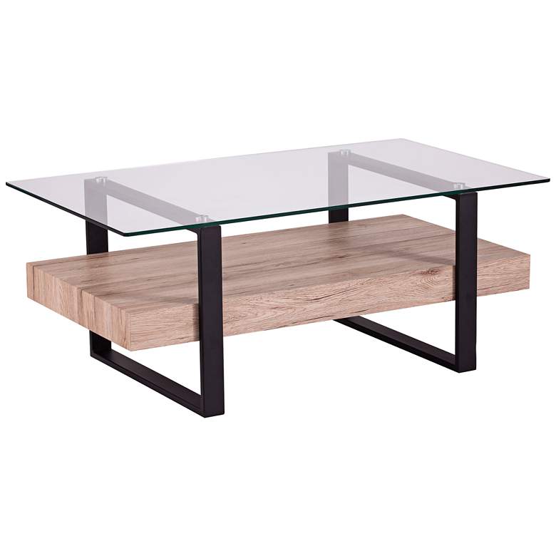 Image 2 Granstead 41 1/2"W Natural and Black 1-Shelf Cocktail Table