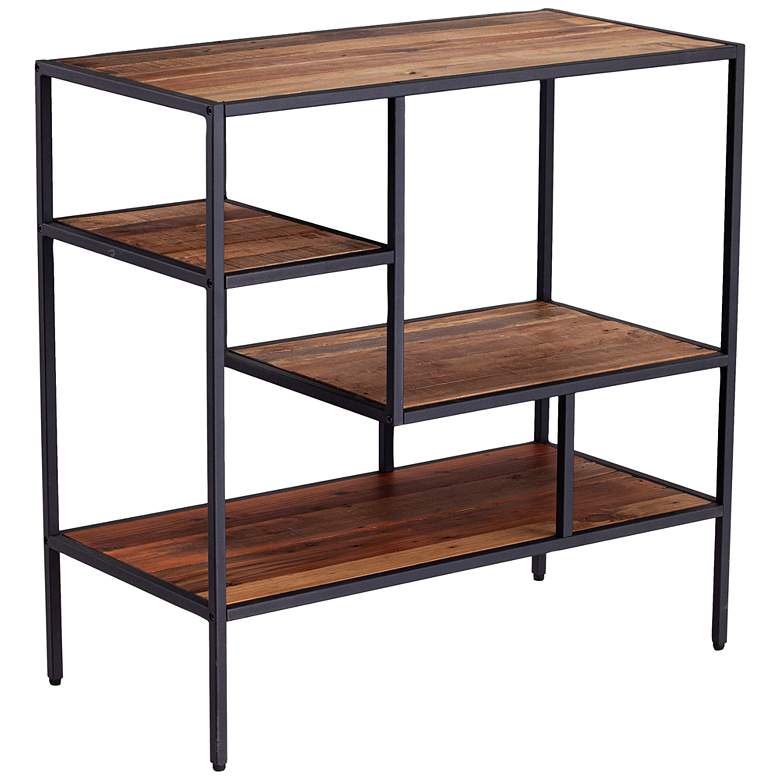 Mathry 31 1/2&quot; Wide Natural and Gray 3-Shelf Bookshelf